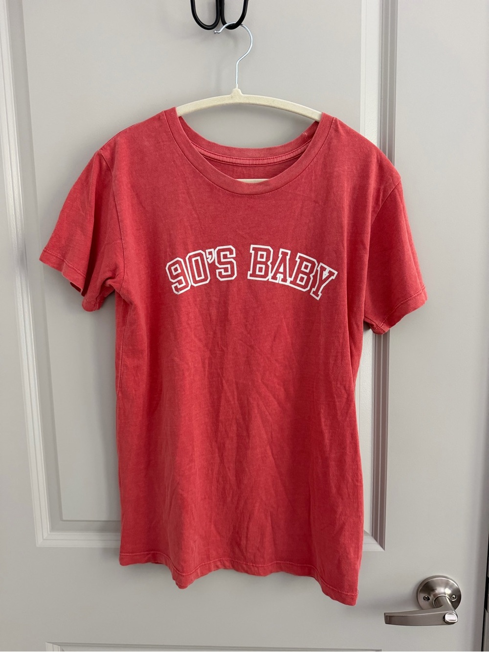 Dreamers Red '90's Baby' Short Sleeve Graphic Tee